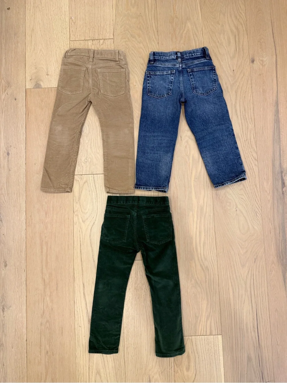 Crewcuts Kids Corduroy & Denim Trio - Green, Tan, Blue